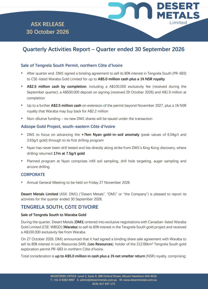 Image for the Tweet beginning: Our Quarterly Activities Report for